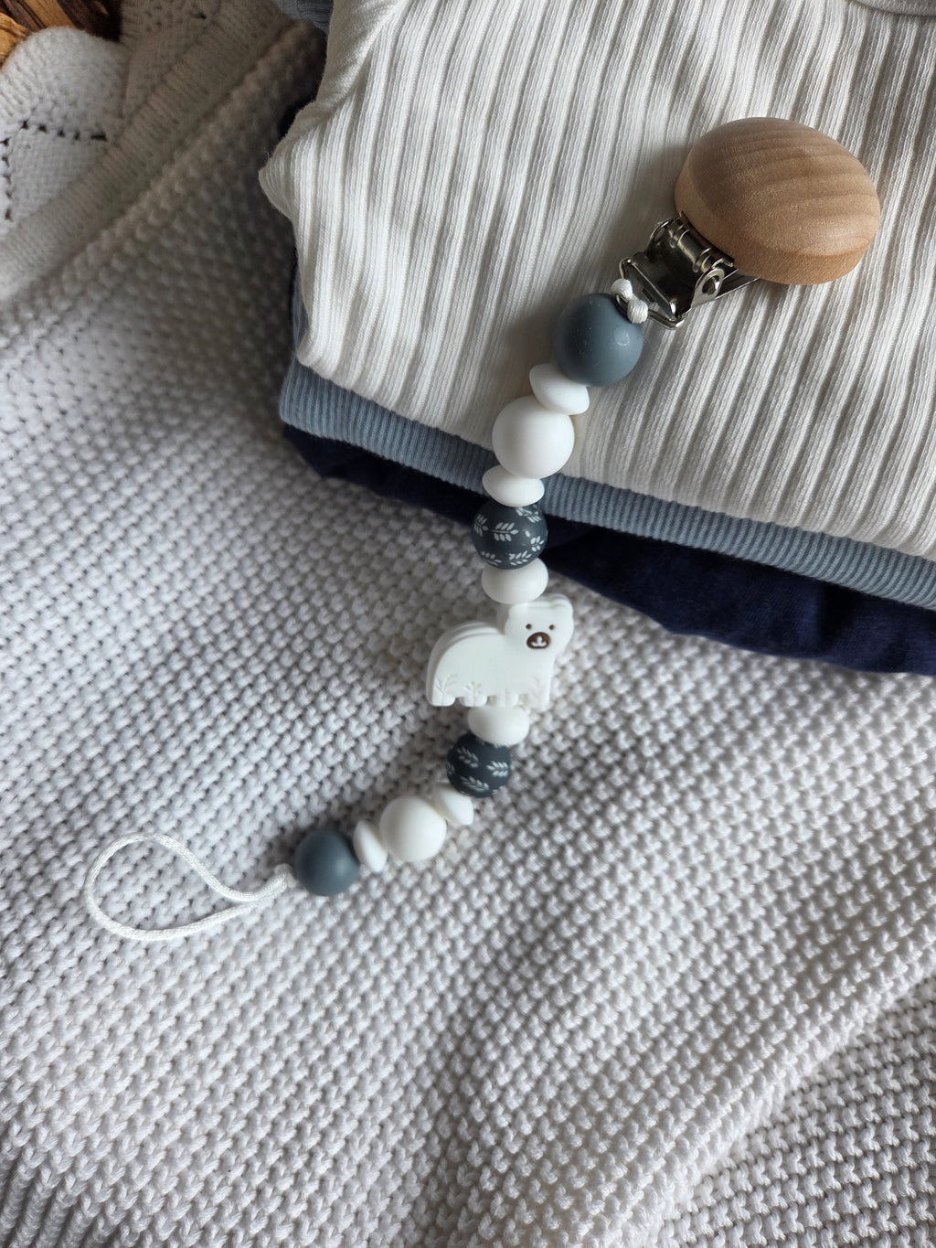 Attache-suce ours bleu polaire