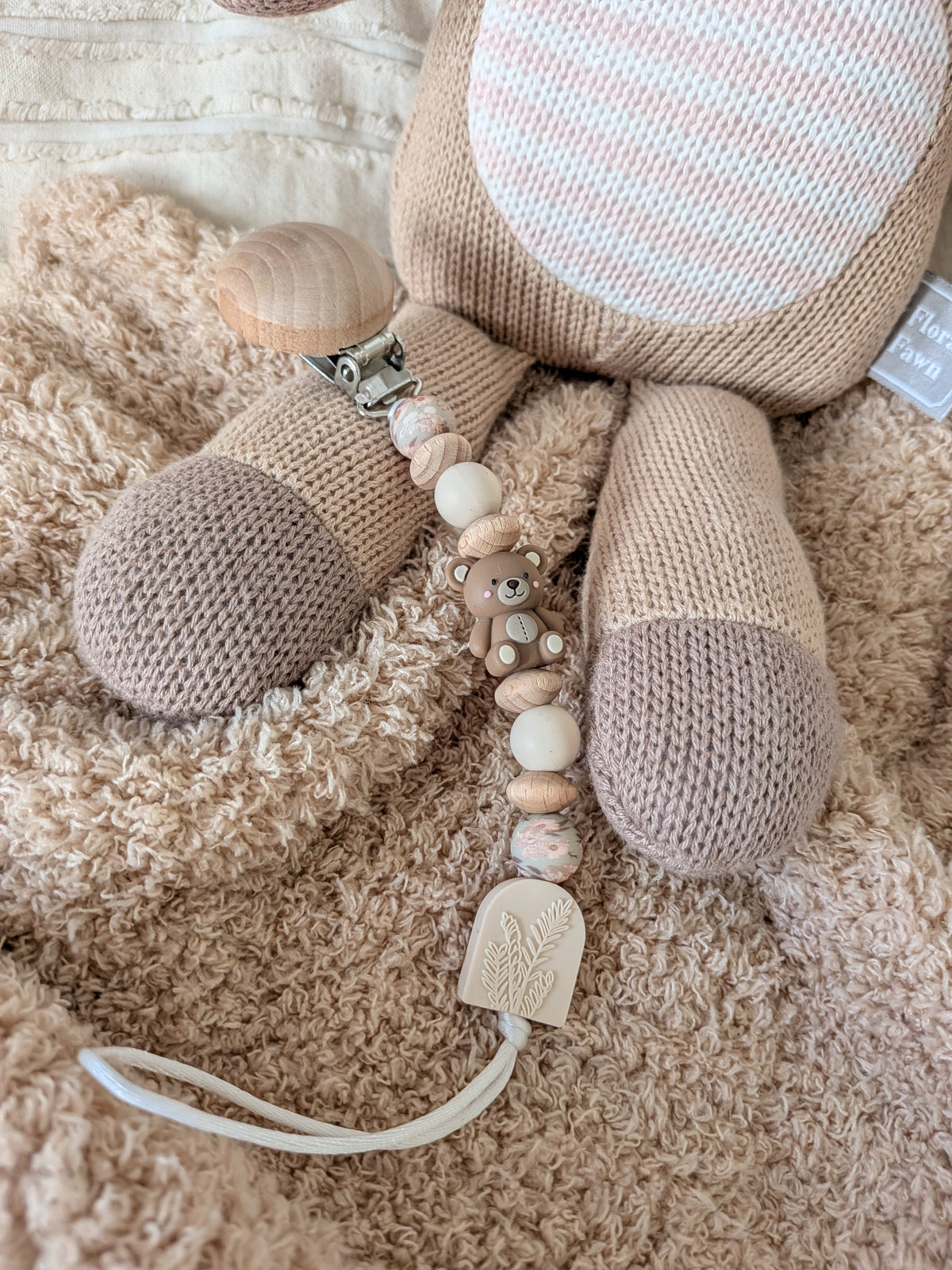 Ensemble ourson/fleuris doux