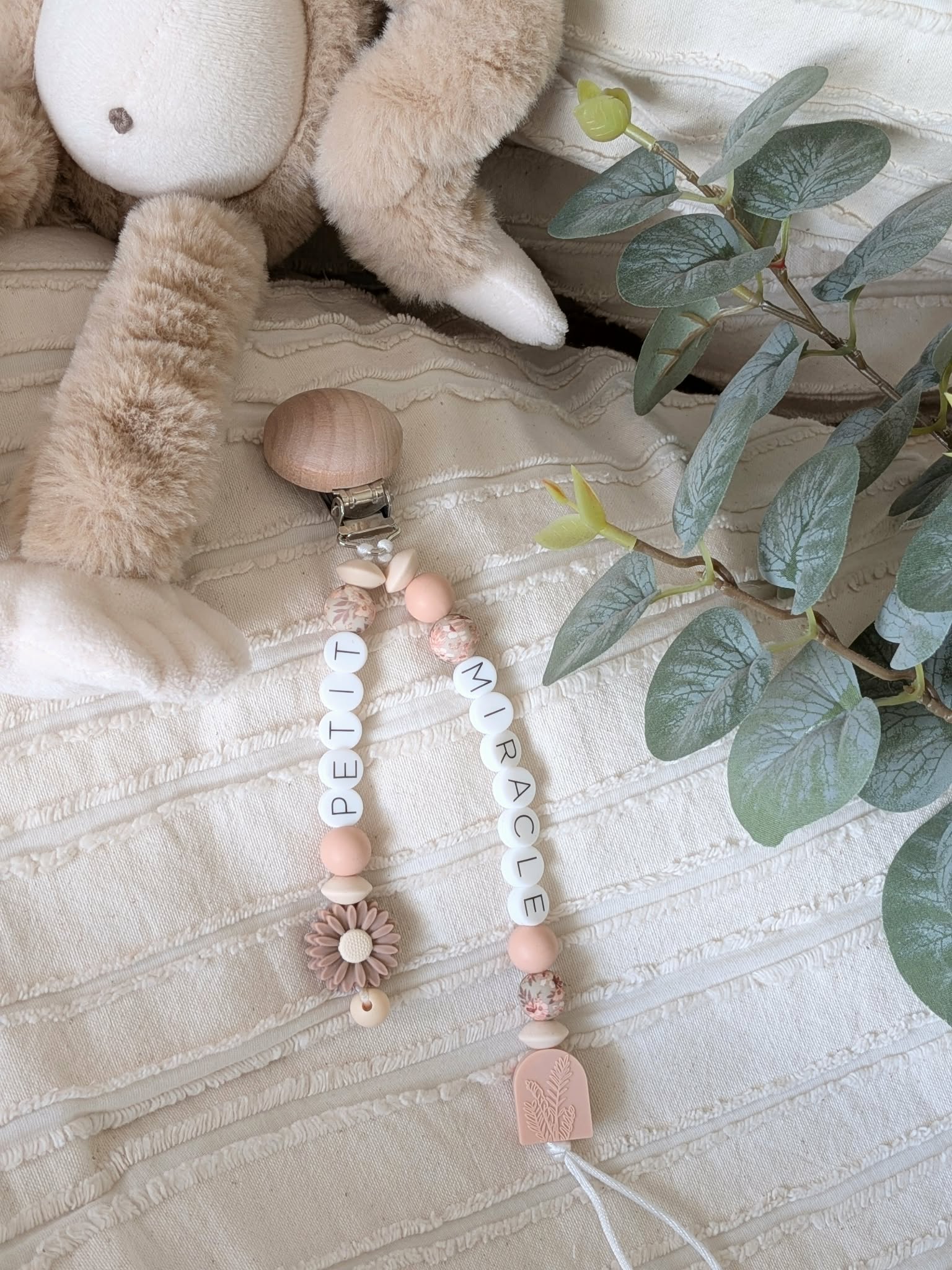 Attache-suce petit miracle marguerite/vieux rose